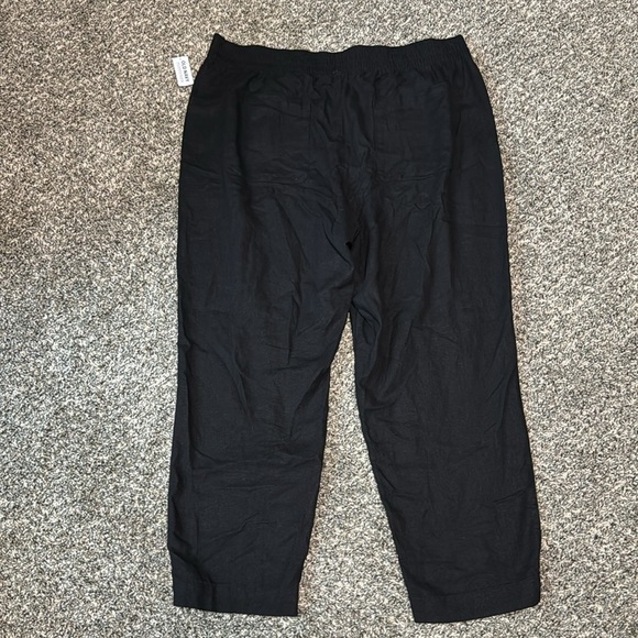 NWT!  Old Navy Black High-Waisted Linen-Blend Straight Ankle Pants - Multiple 🔹 - Picture 10 of 10